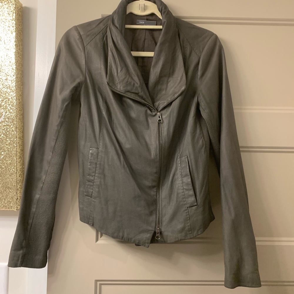 Vince Olive leather suede jacket